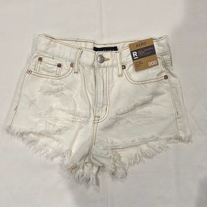 AéRopostale triple zero white ripped Jean shorts